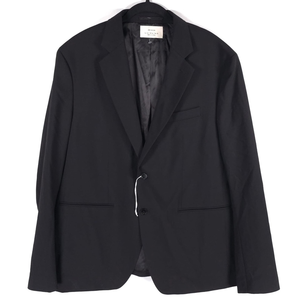 NWOT ZARA ORIGINS 100% WOOL 2‎ Button Blazer 4 Button Cuffs 1564/104/800 Size 46